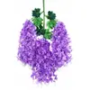 Decoração de Casamento de Teto Tira de Flores Cor de Flor de Simulação Impressão Colorida Sete Cores Flor Artificial Atacado Longa Simulação Glicínia