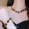 Pulsera y Collar Geométricos de Resina Colorida Inspirados en la Dopamina, Pulsera Versátil Exquisita, Accesorio de Lujo Ligero de Gama Alta para Mujeres