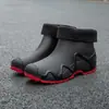 Botas de Chuva Baixas Transfronteiriças Masculinas de Verão Impermeáveis Sapatos Aquáticos Casuais Versáteis Antiderrapantes Sapatos de Borracha Botas de Chuva para Canteiro de Obras ao Ar Livre