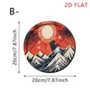 Letrero Circular de Madera Transfronterizo Retro Sol y Luna Montaña y Río Manualidades Creativas Personalizadas para Colgar en la Pared Decoraciones de Pared Estilo Nórdico