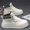 Zapatos de Hombre Otoño 2025 Nuevos Zapatos Blancos de Caña Alta para Hombre Tendencia Versátiles Zapatos Deportivos de Suela Gruesa Tenis Casuales Zapatos de Moda