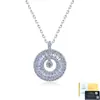 Bestseller transfronterizo collar de disco de plata S925 con Moissanita, cadena de clavícula de círculos concéntricos, colgante de alta gama, lujo ligero, moderno y versátil