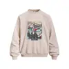 Sudadera elegante con estampado floral, cuello redondo, corte holgado, colección primavera/otoño para hombre, estilo retro americano, con diseño de rapero, acabado desgastado, ropa deportiva casual