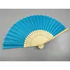 Precio: Abanico de Tela Multicolor Color Puro de 21 cm, Hueso de Bambú Tela de Seda, Invitación de Regalo de Boda, Abanico Beige