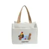Bolso de lona nuevo y elegante con diseño de perro salchicha para mujer, bolso de mano simple y portátil para el trabajo, lindo bolso de hombro