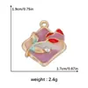Estilo Pintura al Óleo Artística DIY Accesorios Colgantes para Collar Pulsera Colgante Marco de Fotos Tulipán Colorido Flor Colgante Adorno Colgante