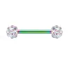 Amazon Aliexpress Shambhala Bola de Diamante Popular Europeo y Americano Acero Inoxidable Multicolor Barra Recta Joyería para Piercing Stud para Lengua