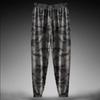 Calças de Treino Masculinas de Malha de Alta Elasticidade, Calças de Trabalho, Estilo Plus Size, Calças com Ar Condicionado, Calças Slim Fit, Estilo Camuflado Moderno