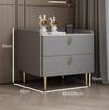 Gabinete de Almacenamiento Completo Simple de Madera Maciza Moderna Estante de Almacenamiento de Cuero Juego Completo Mesa de Noche de Pizarra de Lujo Ligero Apartamento Pequeño de Dormitorio