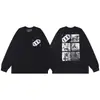 Melancolía Rico Segunda Generación Erd Boceto Graffiti Transfronterizo Nueva Moda Urbana Marca Casual Holgada Camiseta de Manga Larga con Estampado para Otoño