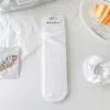 Meias Brancas Estilo Ballet, Comprimento Médio da Panturrilha, Estilo Verão Fino para Estudantes, Combinadas com Sapatos Pequenos de Couro, com Bordas Franzidas, Malha Vazada, Respiráveis