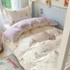 Conjunto de cama de três peças para dormitório universitário, algodão puro, lençol de cima, capa de edredom, lençol com elástico, roupa de cama, bolsa para mudar de casa