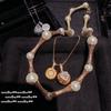 Collar Italiano Vintage Cepillado Bola de Amor Gema Frijol Dulce Vintage Pequeño Cintura de Hombre Bambú Traje de Collar
