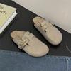 Zapatos Birkenstock Casuales de Suela Gruesa Fáciles de Poner Zapatillas a Mitad de Camino Populares con Pedrería en la Puntera para Mujer para Usar Afuera Nuevo Estilo Verano 2025