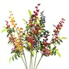 Fuente Transfronteriza Flor de Cuatro Hojas Fruta Roja Decoración del Hogar Europea Árbol de Navidad Flor de Espuma Arreglo Floral Flor Artificial Fruta de la Suerte