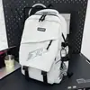 Mochila de moda estilo japonés para trabajo ligero con diseño de letras geniales para estudiantes, adecuada para la escuela, vacaciones y viajes cortos