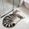 Tapete de Chão de Lama Diatomácea com Desenho de Animal para Banheiro, Absorvente de Água, Tapete de Pé Antiderrapante para Entrada, Resistente à Sujeira, Resistente ao Desgaste, Tapete de Fácil Cuidado
