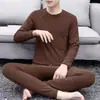 Conjunto de Ropa Interior Térmica para Hombre Doble Cara De Rong Ropa de Otoño y Pantalones A Prueba de Frío Calentador Ropa de Dormir Capa Base Conjunto Completo