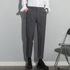 Calças de terno pequeno de lã outono e inverno engrossado homens novo cropped calça casual calça terno de negócios calças finas calças retas calças