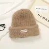 Gorro de Punto de Invierno para Mujer, Gorro Versátil, Adelgazante de Rostro, Cálido, Gorro de Felpa Blanca para Clima Frío para Circunferencia de Cabeza Grande