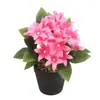 Flores de Tecido Seda Sintética Plantas em Vasos Planta Verde de Mesa Bonsai Decoração de Jardim Interior Plantas Florais Artificiais Papoulas Rosas
