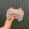 Coreia do Sul Crianças Hairpin Headwear Primavera e Verão Princess Hairpin Estilo Estrangeiro Fio de Neve Big Bow Top Clip Gauze Saia Acessórios de cabelo