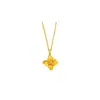 Nuevo Modelo Joyería de Cobre Chapado en Oro con Colgante Floral en Relieve, Mismo Estilo que en Tiendas de Oro, Venta al por Mayor desde Fabricante