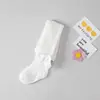 Meia-calça de Malha PP Grande para Bebês e Recém-nascidos Primavera e Verão Fina Respirável Ponto Transferido Laço Leggings para Meninas para Usar por Cima