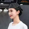 Gorro de chef de hotel, gorra de trabajo para camarero, sombrero unisex para tiendas de pasteles y té de leche, boina para cocina y catering con logotipo impreso