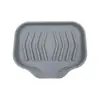 Plato para jabón de silicona de venta caliente, bandeja para fregadero con drenaje, antideslizante, diseño simple, abertura de drenaje grande, antideslizante