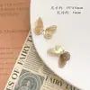 Color Cobre Plateado que Conserva el Color Mariposa Hueca Flor de Tres Dimensiones Doble Capa Hoja Broche Pendientes Accesorios de Joyería Hechos a Mano para DIY