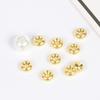 Contas de pneu redondo de ouro real banhado a cobre 14K cor de ouro trança pulseira espaçadores de contas planas acessórios de jóias DIY
