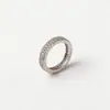 Anillo de Lujo de Doble Fila con Circonita de Diamante Completo en Oro y Plata, Anillo Cerrado con Diamantes en Toda la Circunferencia, Anillo de Dedo Índice Moderno Apilable, En Stock