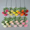 Flor de rosa británica de 3 cabezas, rama única, simulación, flor para ramo de novia, decoración de entrada del hogar, diseño de paisaje