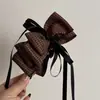 Grampo de Cabelo Laço Xadrez de Fita, Presilha Banana Feminina de Alto Padrão e Exquisite para a Parte de Trás da Cabeça, Grande Presilha Torcida Retrô para Cabelo