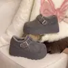 Sapatos Birkenstock de Lã com Solado Grosso Sapatos de Algodão Quentes com Forro de Lã Outono e Inverno 2025 Sapatos Casuais que Aumentam a Altura Sapatos de Algodão Modernos