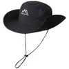 Chapéu de Pescador de Proteção Solar para Uso Externo no Verão para Homens e Mulheres, Aba Larga, Protetor Solar, Respirável, Chapéu para Montanhismo e Pesca, UPF50+, Versão Bordada