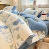 2025 Nuevo Terciopelo Espesado Terciopelo de Leche Juego de Cama de Cuatro Piezas para el Hogar Otoño e Invierno Terciopelo Coral Cama Sábanas Juego de Tres Piezas