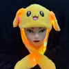 Sombrero de Influencer de Tiktok con Orejas Móviles Sombrero de Conejo con Bolsa de Aire Dibujo Animado para Niños Sombrero de Oreja Brillante Original