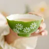 Taza de Té de Cerámica Blanca y Verde Isla Margarita de Roca Mineral Hecha en Fábrica Juego de Té para Uso Personal de Mujeres Taza Maestra Taza de Cata