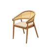 Conjunto de Mesa e Cadeiras Sofá para Cabine de Loja de Chá com Leite em Madeira Maciça, Cadeira de Jantar Comercial em Rattan para Casa de Chá Restaurante Ocidental