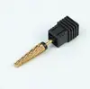 Ponta de polimento de unha estendida com dentes de ouro revestida de titânio, ponta de lixamento para remoção e modelagem de unhas, acessório para máquina de polimento elétrica