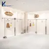 Arara de Parede de Aço Inoxidável para Loja de Roupas Femininas Prateleira de Exibição para Loja de Roupas Cabideiro para Sala de Transmissão ao Vivo