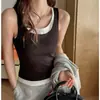 Camisola estilo americano de dos piezas falsas para mujer, nuevo modelo de verano 2026, disimula los bultos laterales, versátil, se puede usar como prenda exterior, top base adelgazante