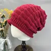 Chapéus de Outono e Inverno para Mulheres, Gorros de Tricô Largos, Chapéus Quentes de Camada Dupla Espessada que Protegem as Orelhas, Chapéus de Lã Originais, Chapéus de Lã Versáteis