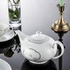 Club Bone China Hotel Platinum Lotus Novo Estilo Chinês Simples Hotel Box Conjunto de Talheres de Alta Qualidade