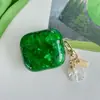 Funda de Silicona Suave Imd Verde Esmeralda con Patrón de Concha Adecuada para Funda de Auriculares Bluetooth Airpodspro2 Apple Nueva Cuarta Generación