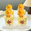 Decoración de Pastel de Hoja de Arce para el Festival de Mediados de Otoño 2026 Pastel de Luna Conejito Velas Nubes Propicias Feliz Festival de Mediados de Otoño Inserto para Plato Redondo