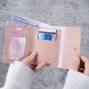 Billetera sencilla corta para mujer, clip para boletos de estudiante, tarjetero multifunción, monedero plegable al 30% ultradelgado Gone