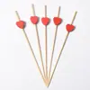 Palillos de Fruta Desechables Personalizados de Corazón Rojo Decoración de Plato de Fruta para Fiesta Palillos de Cóctel Decoración de Bocadillos de Corazón Colorido